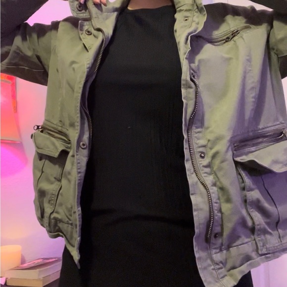 army green field jackett, pink lining. - Picture 4 of 6